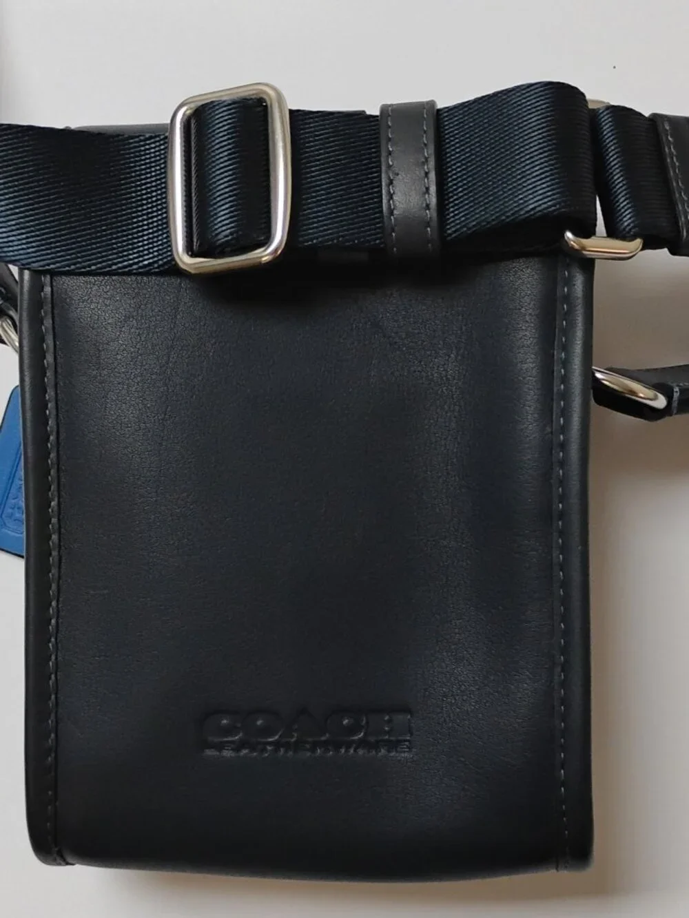 Coach Charter North/South Crossbody C6692 Blue and Black Leather
